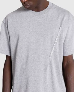 Stedsegron Klebet Logo T-Shirt Stedsegron Gra Melange
