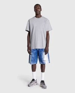 Stedsegron Klebet Logo T-Shirt Stedsegron Gra Melange