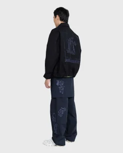 Stonewashed Canvas Bomber Jacket Sort