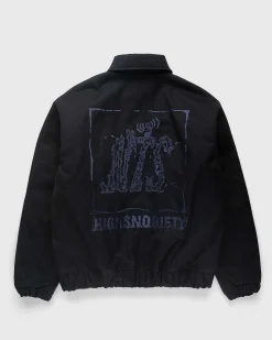 Stonewashed Canvas Bomber Jacket Sort