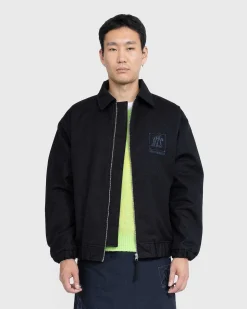 Stonewashed Canvas Bomber Jacket Sort