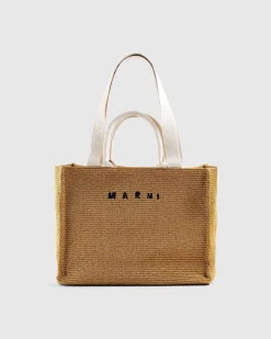 Stor Raffia Tote Bag Raw Sienna/Natural