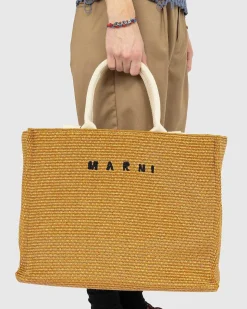 Stor Raffia Tote Bag Raw Sienna/Natural