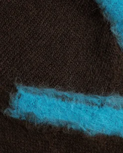 Stribet Alpaca Uldtroje Brun/Bla