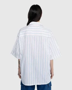 Stribet Button-Up Skjorte Hvid
