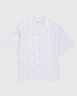 Stribet Button-Up Skjorte Hvid