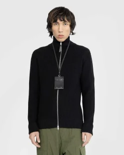 Strik Cardigan Med Lynlas, Sort