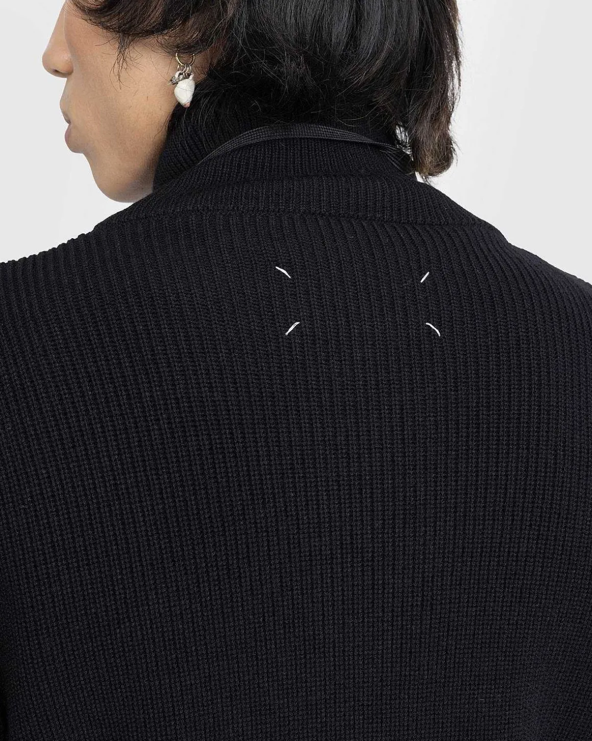 Strik Cardigan Med Lynlas, Sort