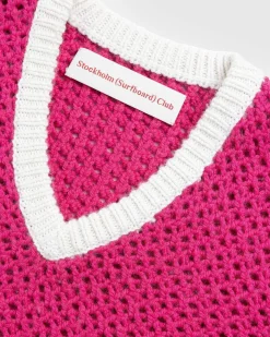 Strikket V-Hals Sweater Flou Pink