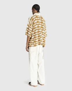 Strikskjorte Raffia Brun