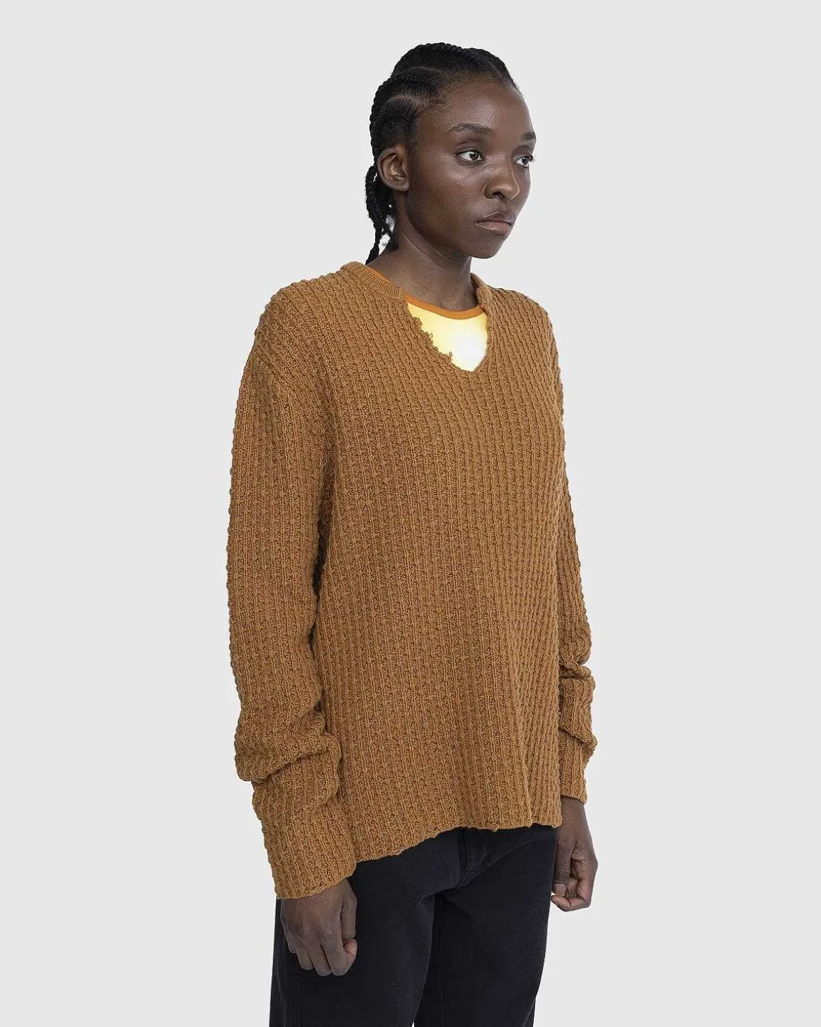 Strik V-Hals Sweater Cedertrae
