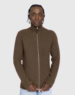 Strik Zip-Up Cardigan Brun