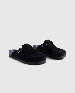 Suede Clog Sandal Taupe