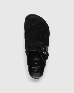 Suede Clog Sandal Taupe