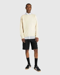 Super Hard Twist Rib Strik Boat Neck Pullover Ivory