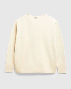 Super Hard Twist Rib Strik Boat Neck Pullover Ivory