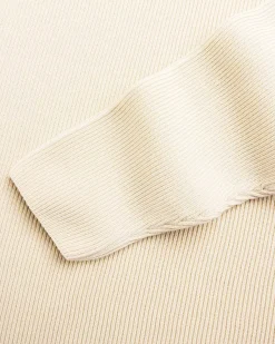 Super Hard Twist Rib Strik Boat Neck Pullover Ivory
