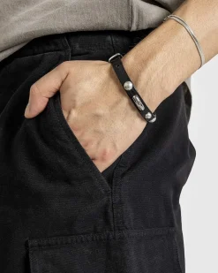 Superslim Armband Grizzly Sort Laeder