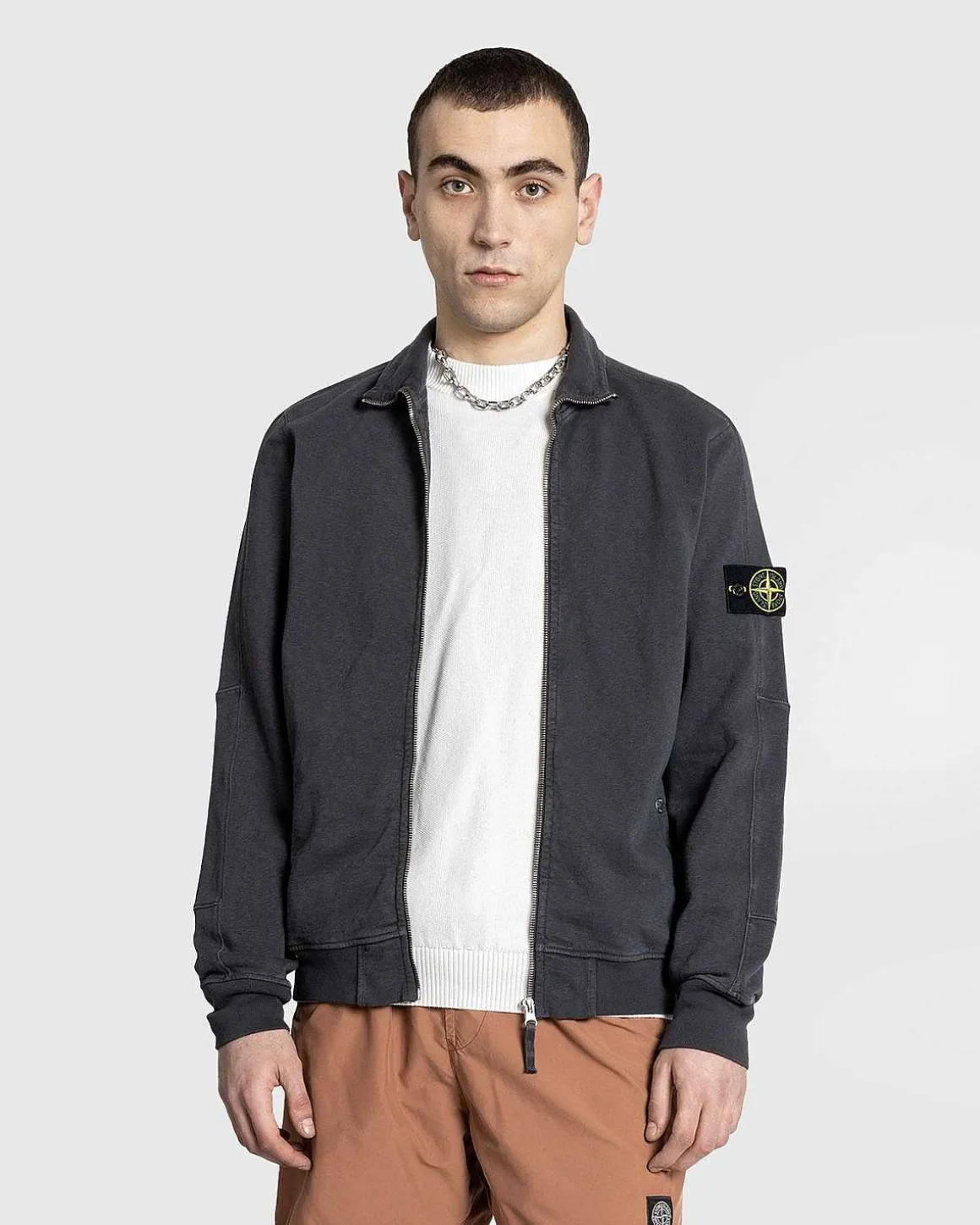 Sweatshirt Med Fuld Lynlas Charcoal