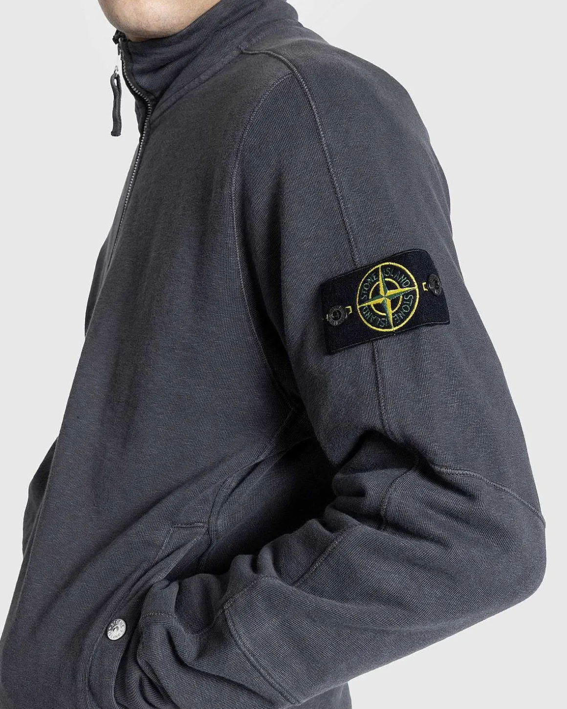 Sweatshirt Med Fuld Lynlas Charcoal