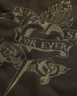 Tattoo Safe Sex Sweatshirt Morkebrun