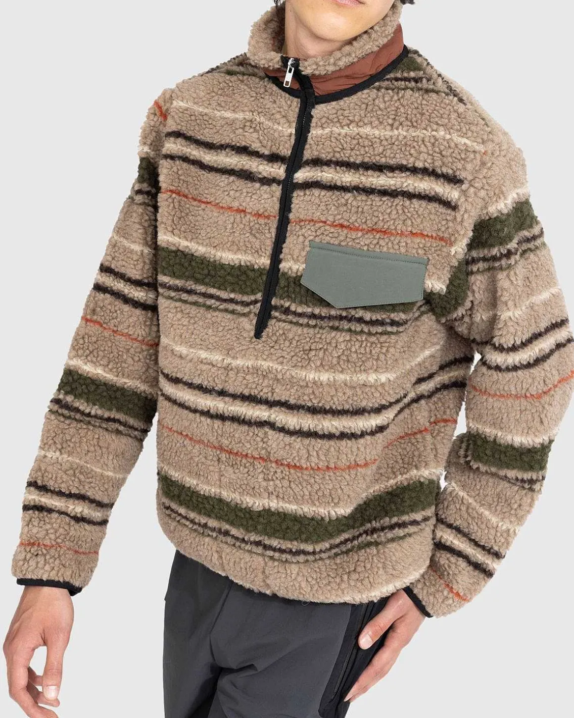 Thjorsar Stribet Pullover Brun