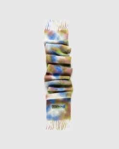 Tie-Dye Alpaca Uldtorklaede Gron Multi