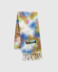 Tie-Dye Alpaca Uldtorklaede Gron Multi