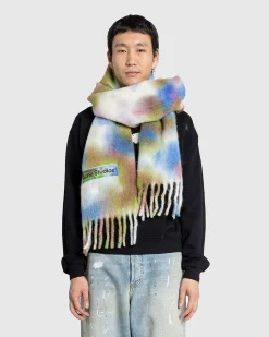 Tie-Dye Alpaca Uldtorklaede Gron Multi