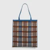 Tjek Jacquard Tote Bag Lysebla/Rust