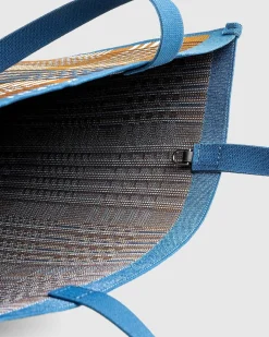 Tjek Jacquard Tote Bag Lysebla/Rust
