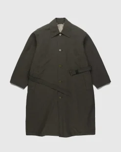 Trenchcoat Mork Oliven