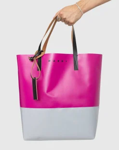 Tribeca Tofarvet Indkobstaske Pink/Gra