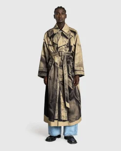 Trompe L'Oeil Trench Coat Sand/Sort