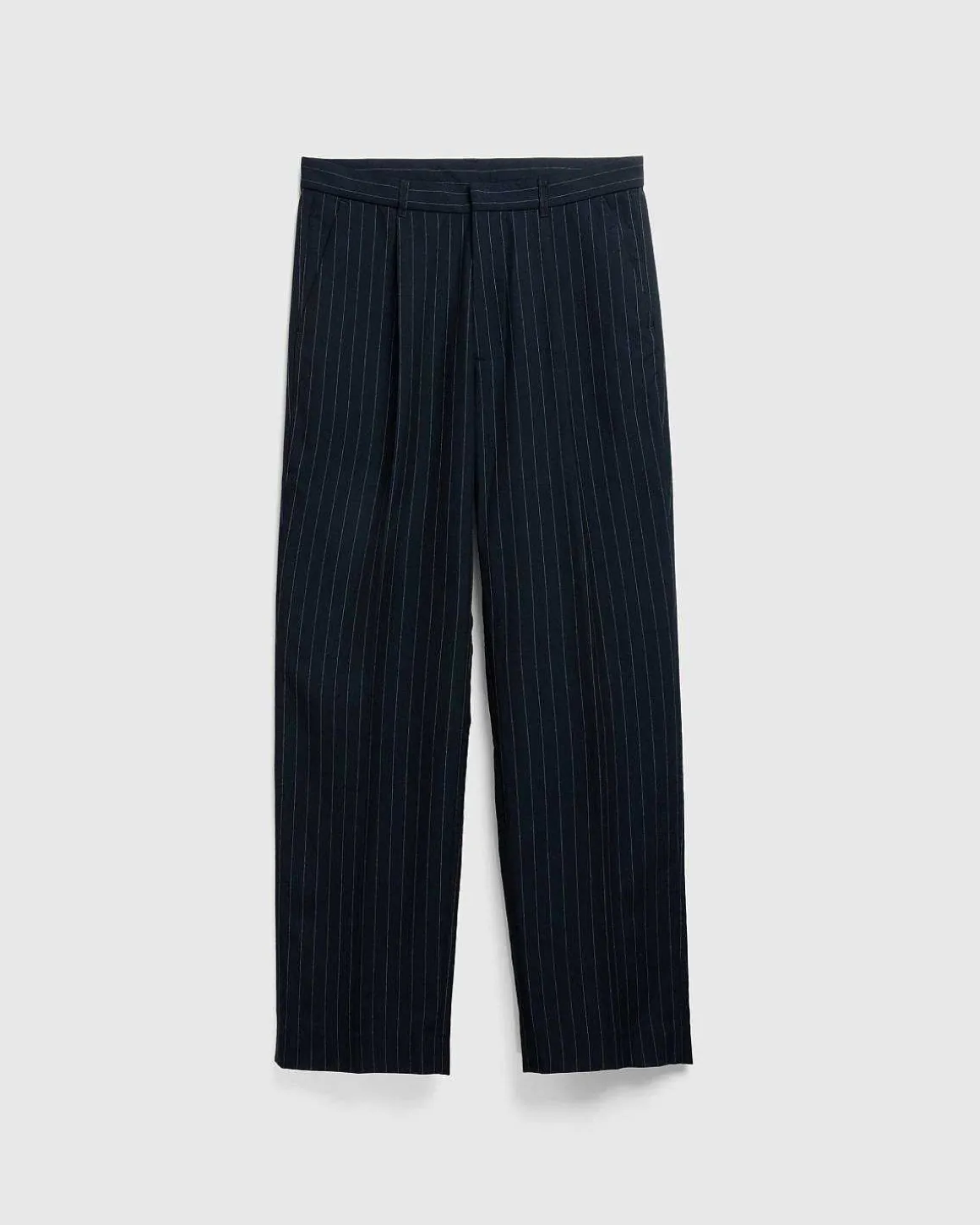 Tropical Suiting Bukser Navy Stribet