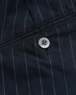 Tropical Suiting Bukser Navy Stribet