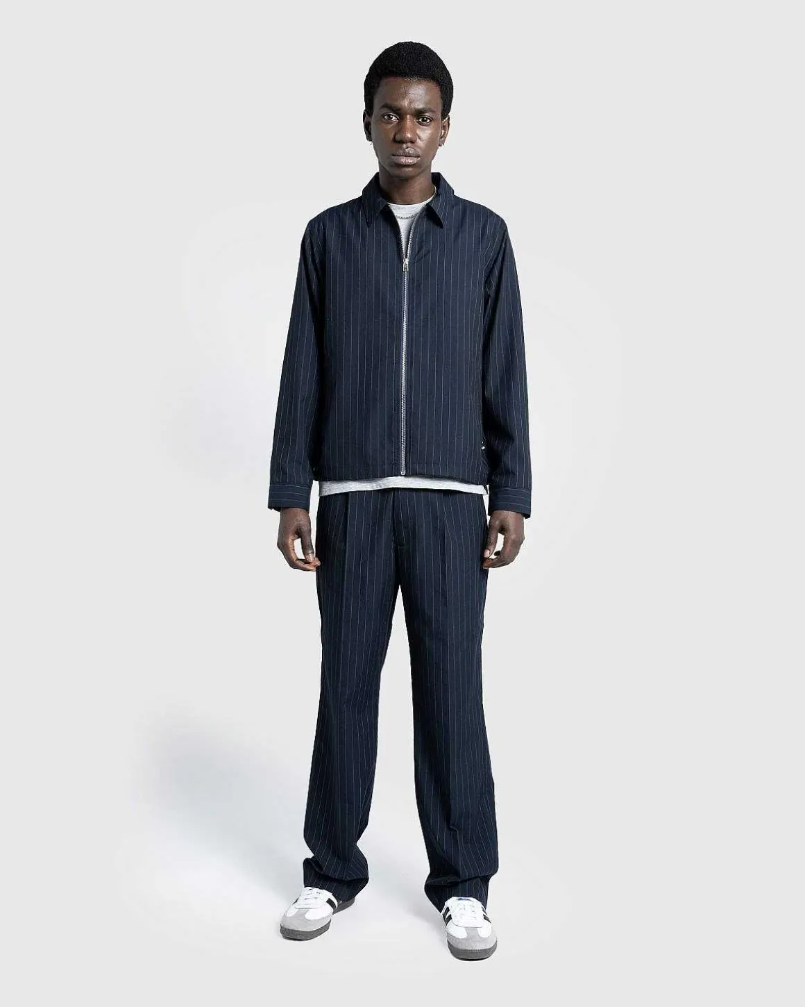 Tropical Suiting Jakke Stripes Navy