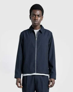 Tropical Suiting Jakke Stripes Navy