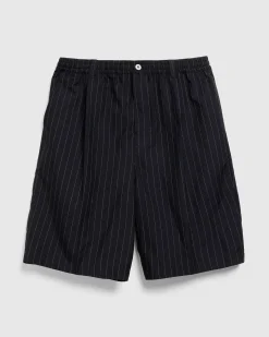 Tropical Suiting Shorts Stripes Navy