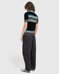 Tropiques Polo Sort/Gron/Gul