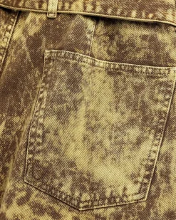 Twisted Belted Pants Denim Acid Snow Bronze