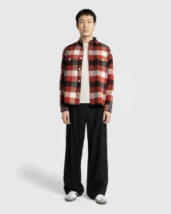 Uld Beaver Block Ternet Skjorte Rod