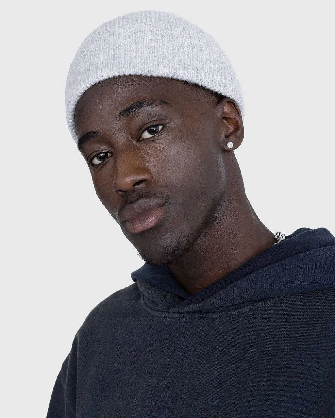 Uld Cashmere Beanie Gra
