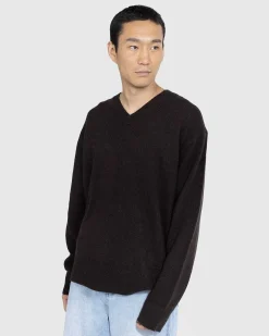 Uld V-Hals Sweater Brun