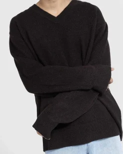 Uld V-Hals Sweater Brun