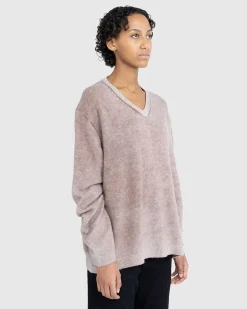 Uld V-Hals Sweater Brun