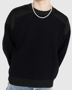 Utility Sweater Med Rund Hals, Sort
