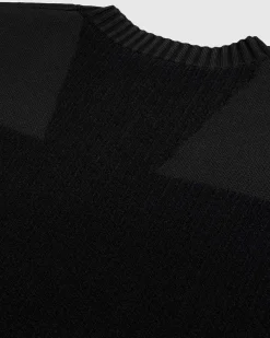 Utility Sweater Med Rund Hals, Sort