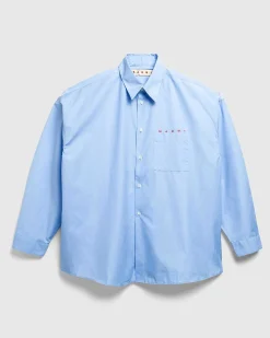 Vaevet Button-Down Skjorte Iris Blue