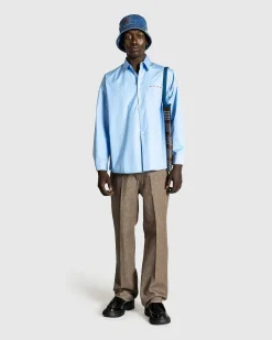 Vaevet Button-Down Skjorte Iris Blue